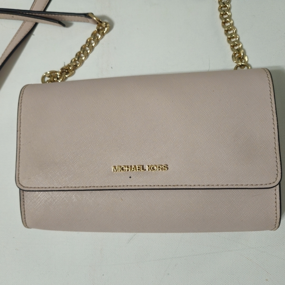 Michael Kors Blush Crossbody Bag with Gold Chain